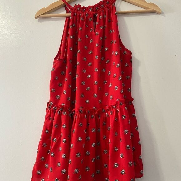LOFT Red Marigold Peplum Halter Tank Top/Cami - Picture 5 of 10